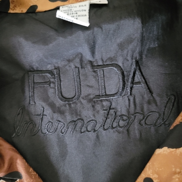 M silk animal print windbreaker casual jacket fuda international - Picture 4 of 5